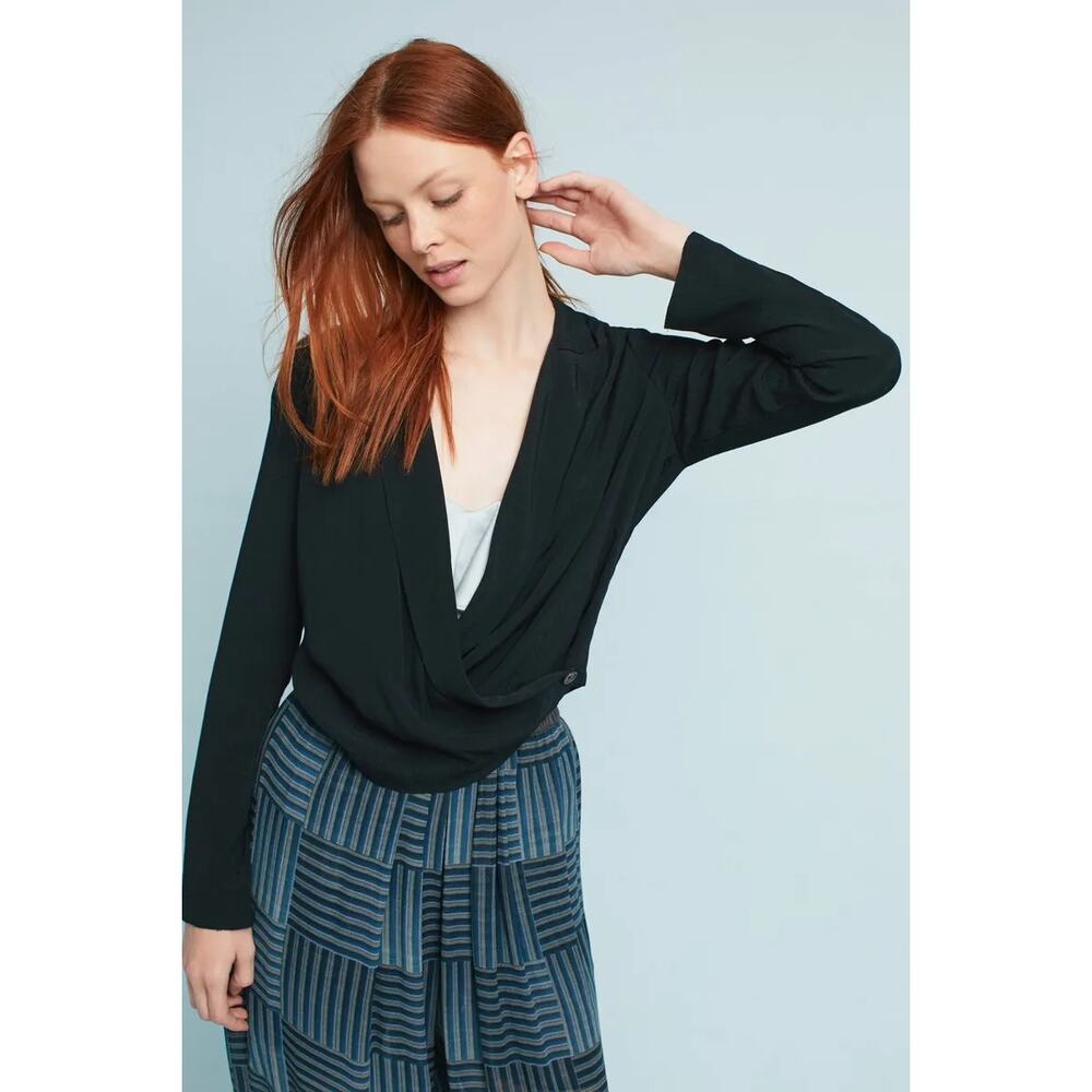 Anthropologie ett:twa Black Buttoned Blazer